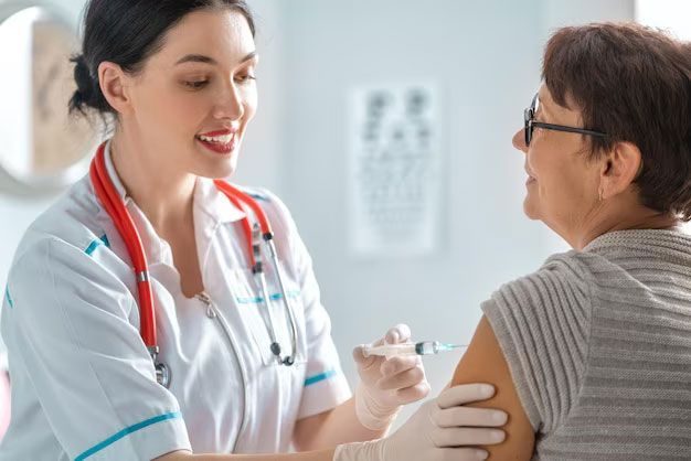 Nurse caring for a patient